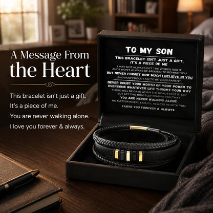 To My Son — Never Walk Alone Braided Bracelet Set❤