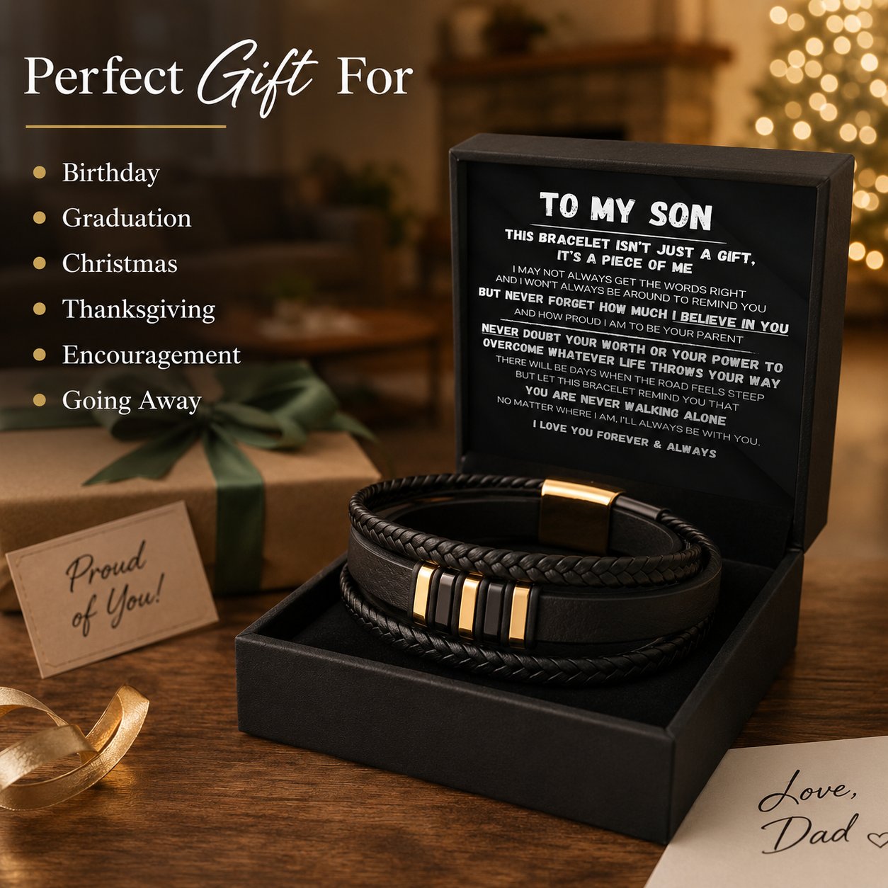 To My Son — Never Walk Alone Braided Bracelet Set❤