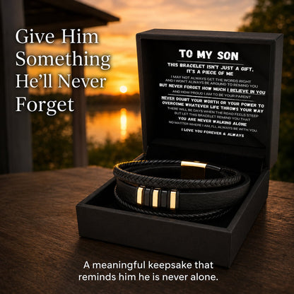 To My Son — Never Walk Alone Braided Bracelet Set❤
