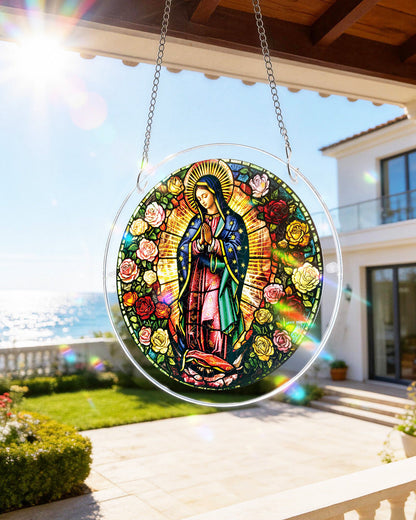 DIY Acrylic Faith Religious Puzzle Suncatcher, Stained Glass Style Window Light Catcher