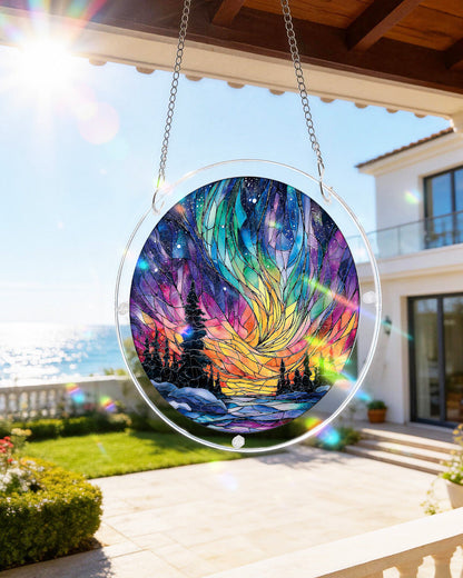 DIY Acrylic Landscape Puzzle Suncatcher, Stained Glass Style Window Light Catcher