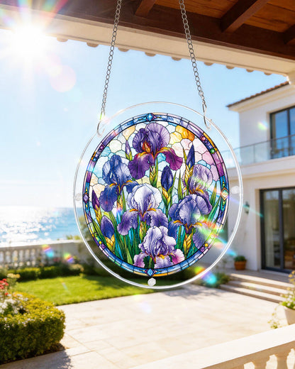 DIY Acrylic Floral Puzzle Suncatcher, Stained Glass Style Window Light Catcher