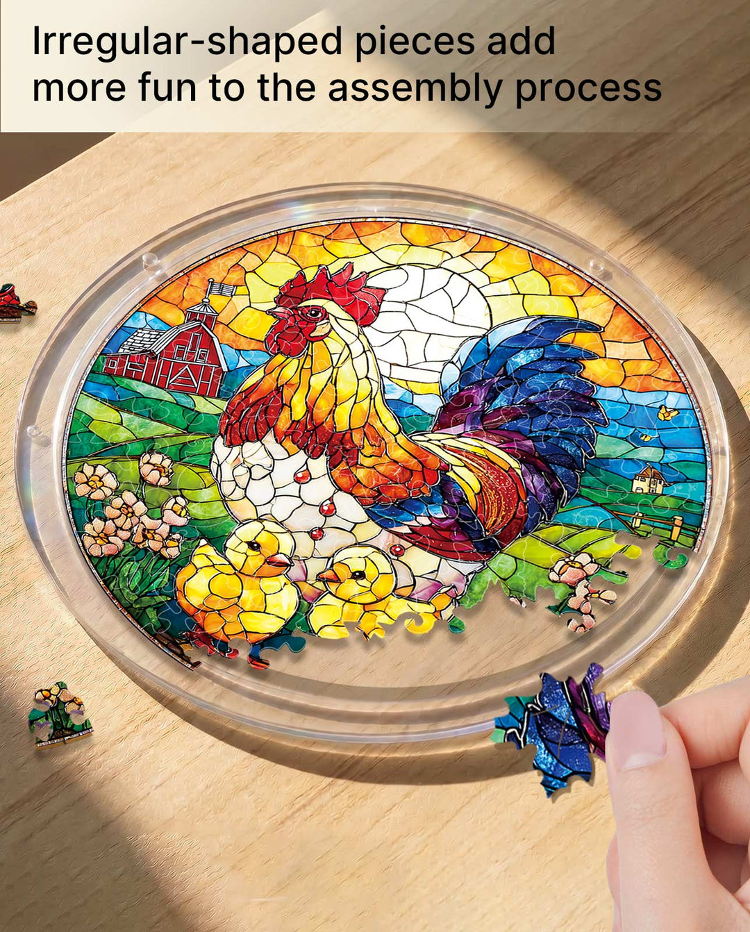 DIY Acrylic Animal Puzzle Suncatcher, Stained Glass Style Window Light Catcher