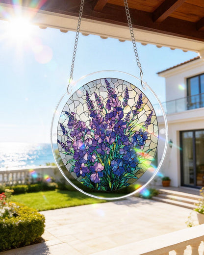 DIY Acrylic Floral Puzzle Suncatcher, Stained Glass Style Window Light Catcher