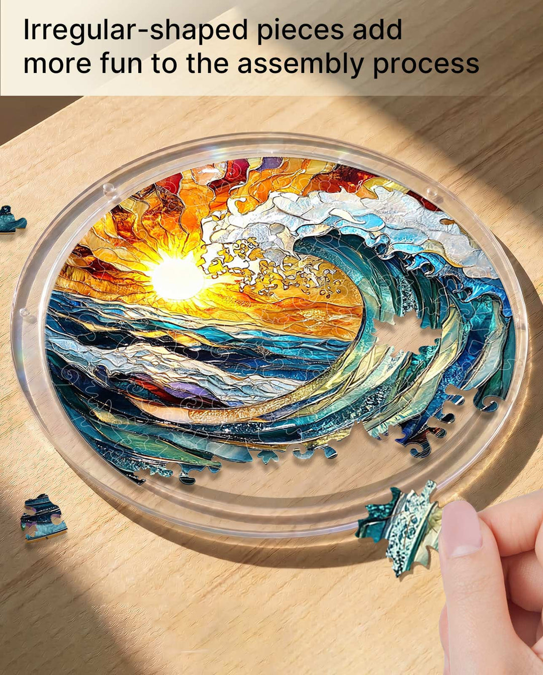 DIY Acrylic Landscape Puzzle Suncatcher, Stained Glass Style Window Light Catcher