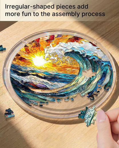 DIY Acrylic Landscape Puzzle Suncatcher, Stained Glass Style Window Light Catcher