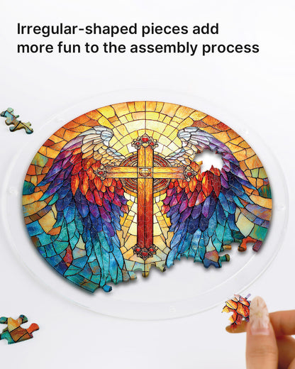 DIY Acrylic Faith Religious Puzzle Suncatcher, Stained Glass Style Window Light Catcher