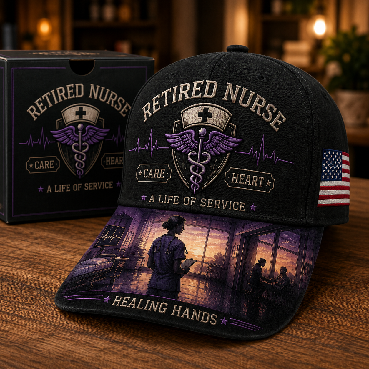 💜Retired Nurse Healing Hands Commemorative Cap🧢