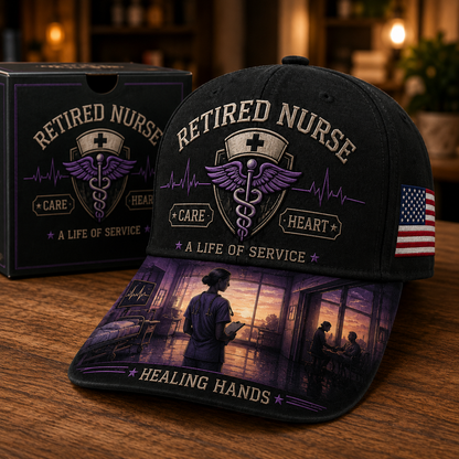 💜Retired Nurse Healing Hands Commemorative Cap🧢