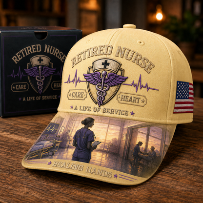 💜Retired Nurse Healing Hands Commemorative Cap🧢