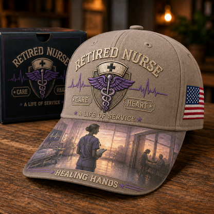 💜Retired Nurse Healing Hands Commemorative Cap🧢