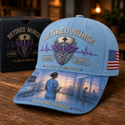 💜Retired Nurse Healing Hands Commemorative Cap🧢