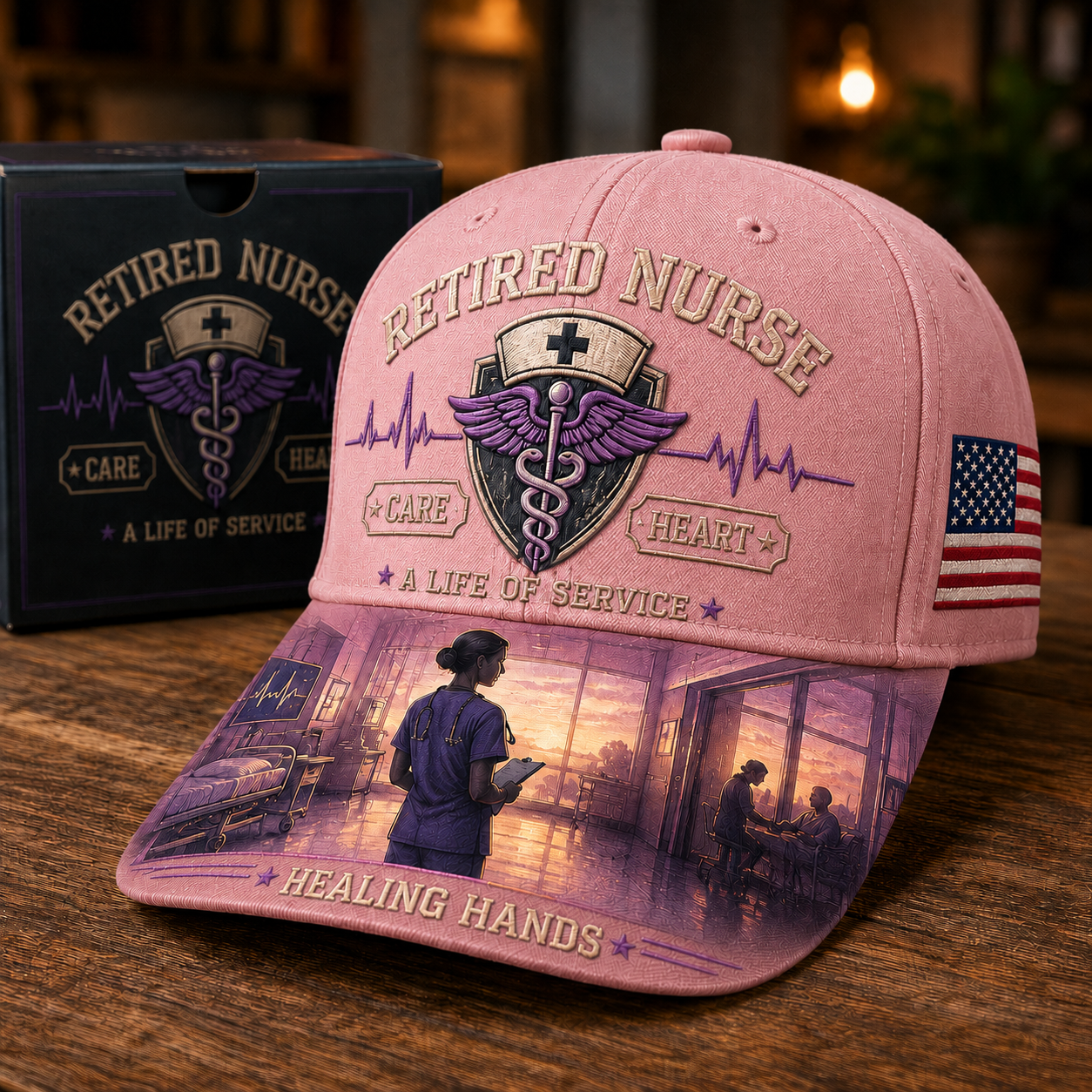 💜Retired Nurse Healing Hands Commemorative Cap🧢