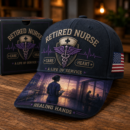 💜Retired Nurse Healing Hands Commemorative Cap🧢