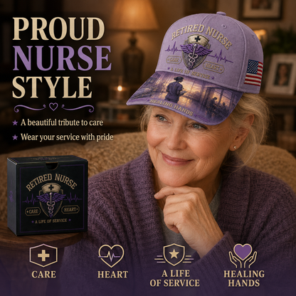 💜Retired Nurse Healing Hands Commemorative Cap🧢