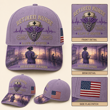 💜Retired Nurse Healing Hands Commemorative Cap🧢
