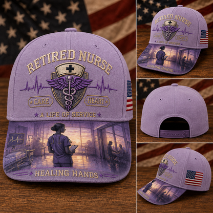💜Retired Nurse Healing Hands Commemorative Cap🧢