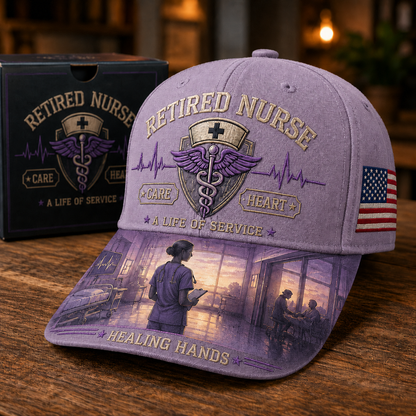 💜Retired Nurse Healing Hands Commemorative Cap🧢
