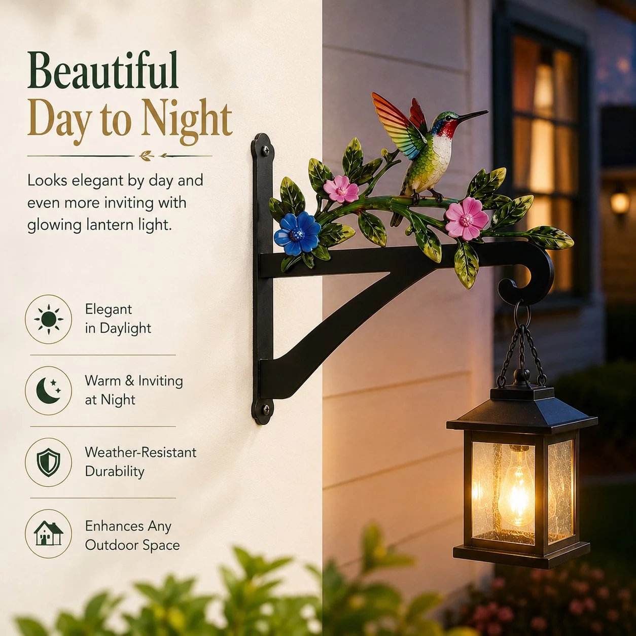 Hummingbird Flower Metal Wall Bracket