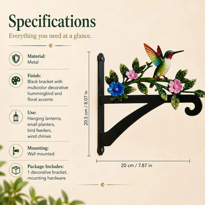 Hummingbird Flower Metal Wall Bracket