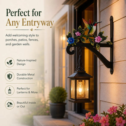 Hummingbird Flower Metal Wall Bracket