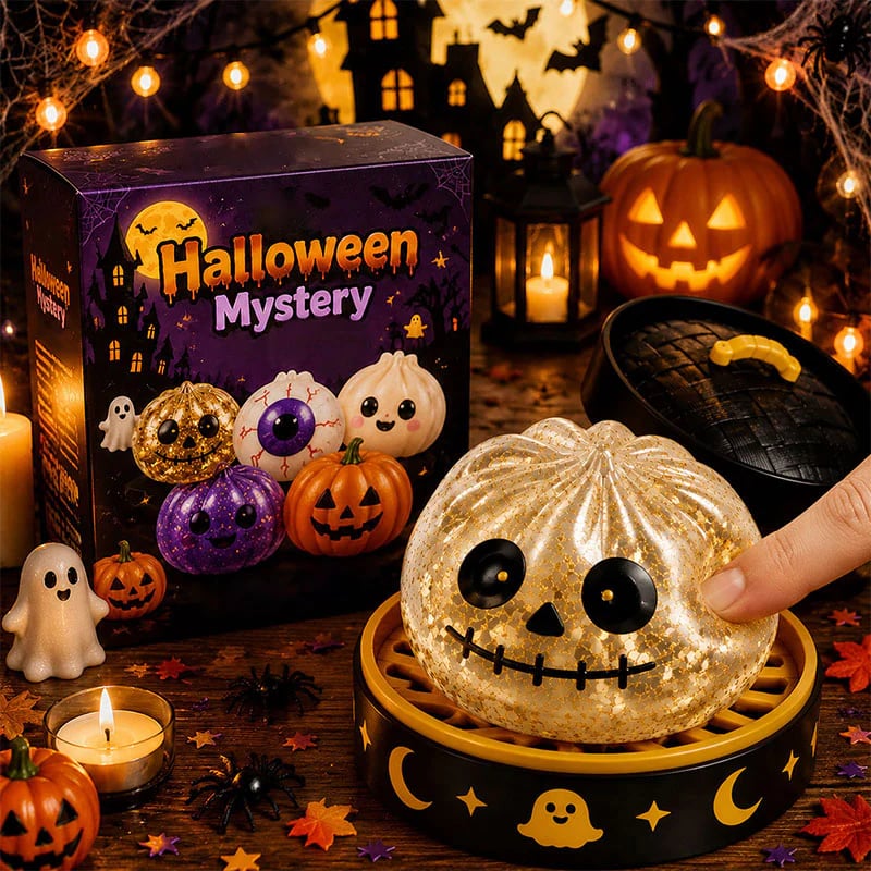 🎃 Halloween Dumpling Squeeze Squishy Toy|Premium Gift Box Set🎁