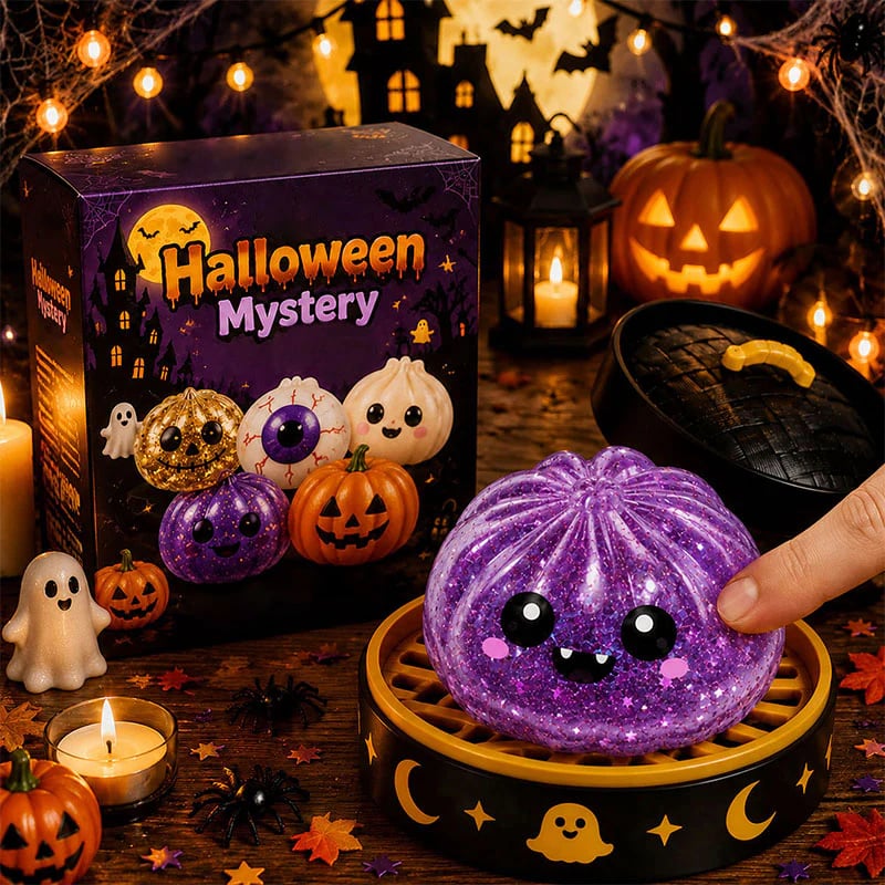 🎃 Halloween Dumpling Squeeze Squishy Toy|Premium Gift Box Set🎁