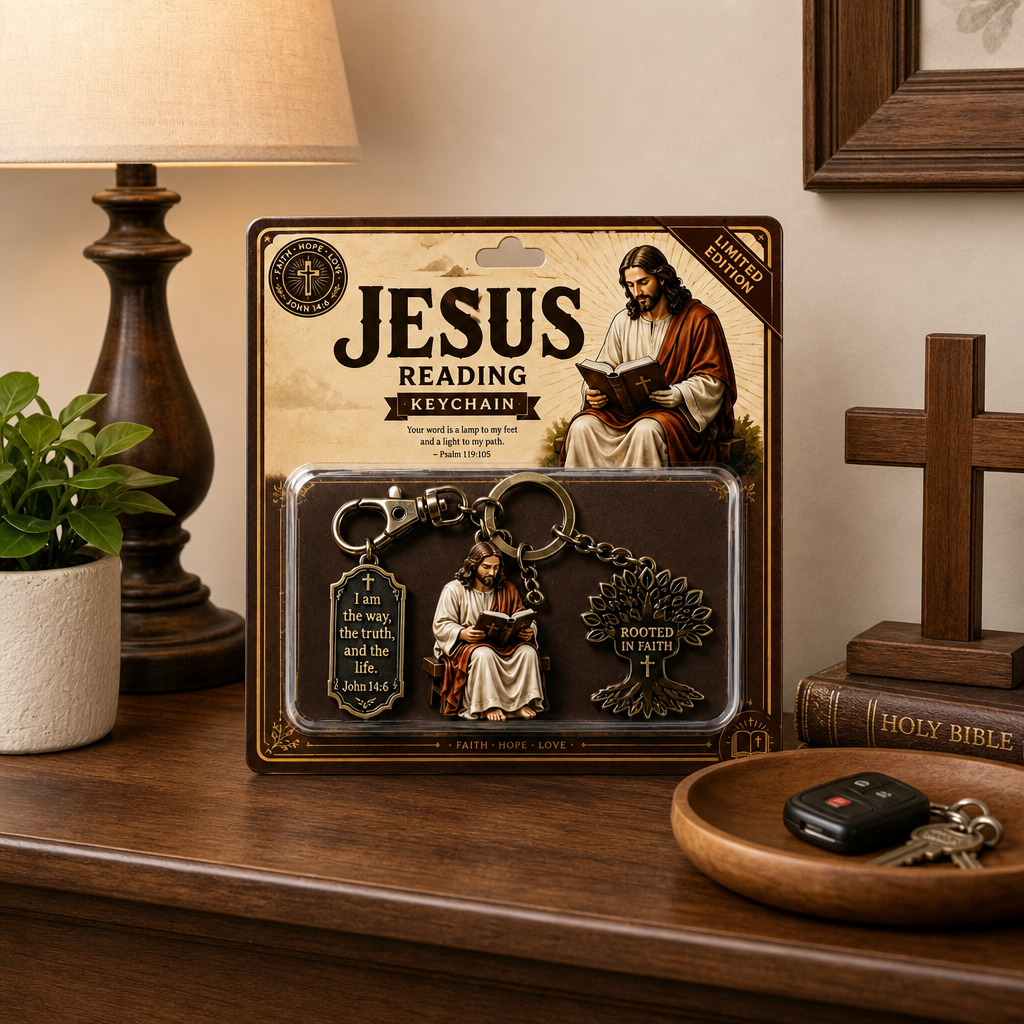 🔥Last Day 50% OFF✝️Jesus Reading Keychain