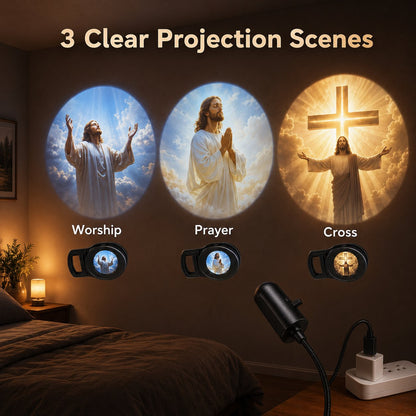 🙏 USB Jesus Wall Projection Lamp – Bring Peaceful Worship Glow Into Your Home