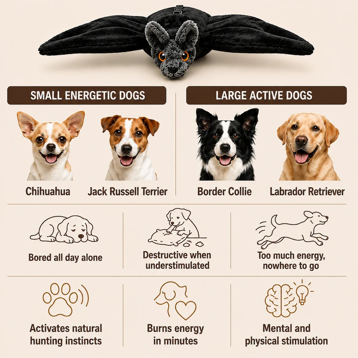 🐶🦇 Electric Flapping Bat Dog Toy