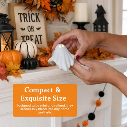 👻✨Luminous Ghost Table Edge Ornaments, Warm Mini LED Ghost Decor for Halloween Party Tabletop