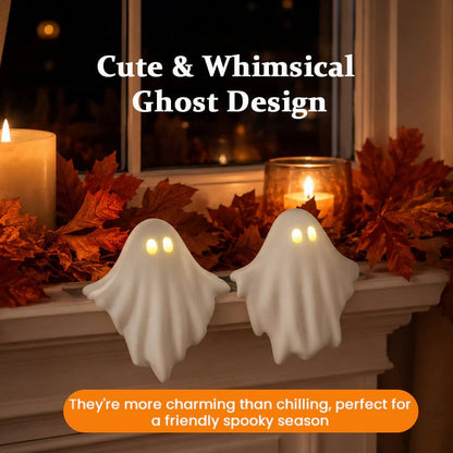 👻✨Luminous Ghost Table Edge Ornaments, Warm Mini LED Ghost Decor for Halloween Party Tabletop