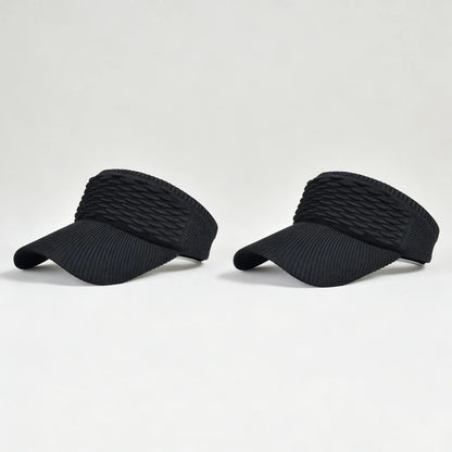 2-Pack Women’s Open-Top Breathable UV-Protection High-Ponytail Sun Visor