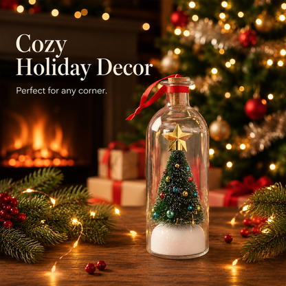 🔥Recordable Christmas Tree Bottle Ornament, Personalized Voice Message Holiday Tabletop Decor Gift