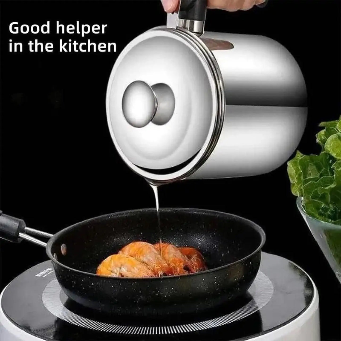 Stainless Steel Oil Strainer Pot, Multi-Function Grease Storage Can with Fine Filter & Lid