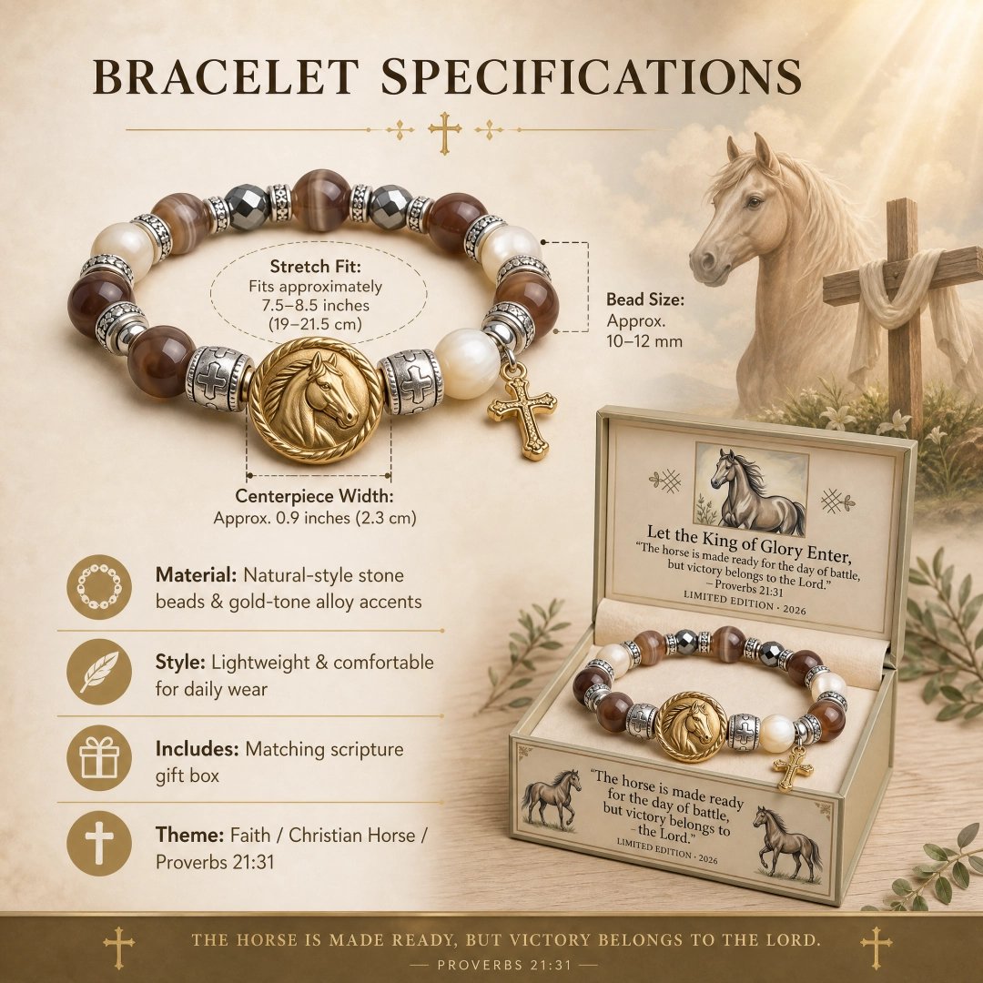 🐎King of Glory Horse Faith Bracelet❤️Inspired by Proverbs 21:31✝️
