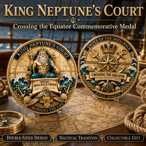 🔥Summer Sale 50% OFF🔥 - King Neptune’s Court – Crossing the Equator Commemorative Coin