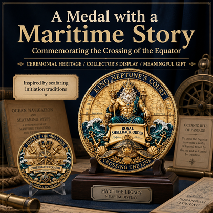 🔥Summer Sale 50% OFF🔥 - King Neptune’s Court – Crossing the Equator Commemorative Coin