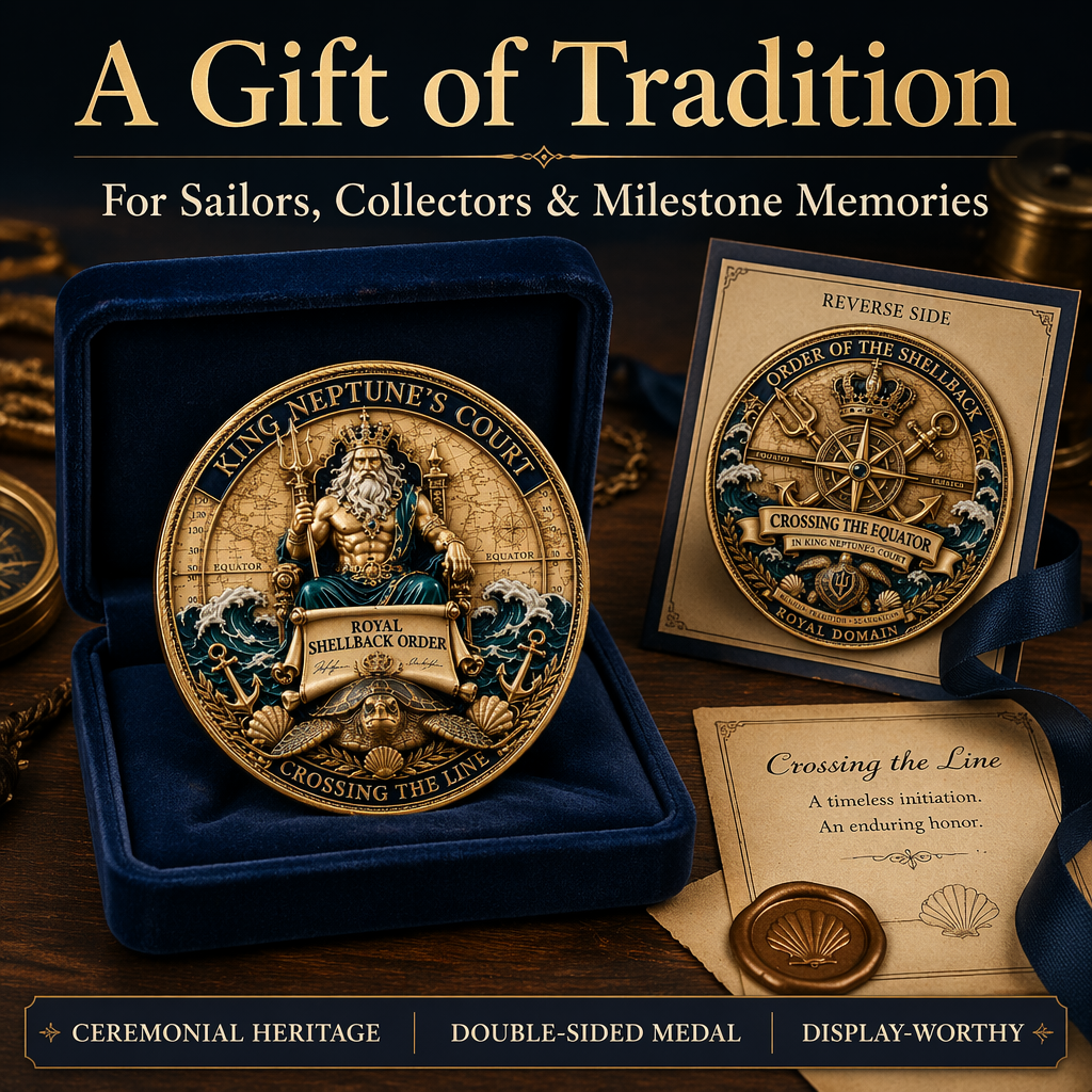 🔥Summer Sale 50% OFF🔥 - King Neptune’s Court – Crossing the Equator Commemorative Coin