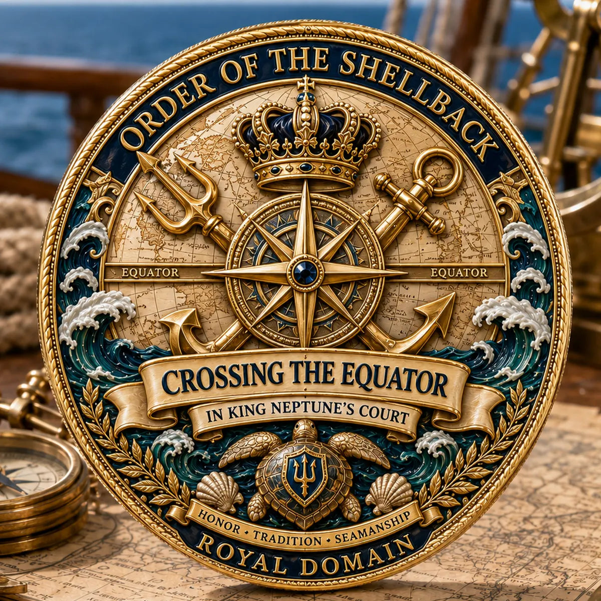 🔥Summer Sale 50% OFF🔥 - King Neptune’s Court – Crossing the Equator Commemorative Coin