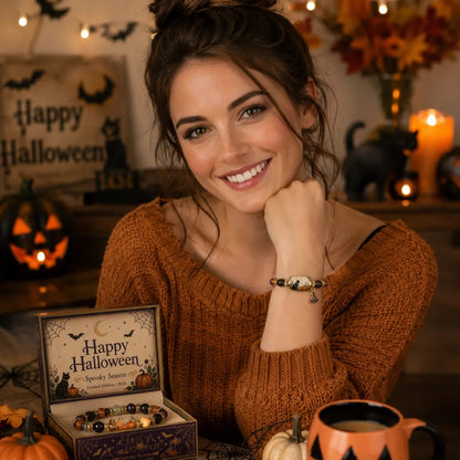 👻Limited Edition 2026 Halloween Black Cat Pumpkin Beaded Bracelet Gift Set