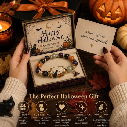 👻Limited Edition 2026 Halloween Black Cat Pumpkin Beaded Bracelet Gift Set