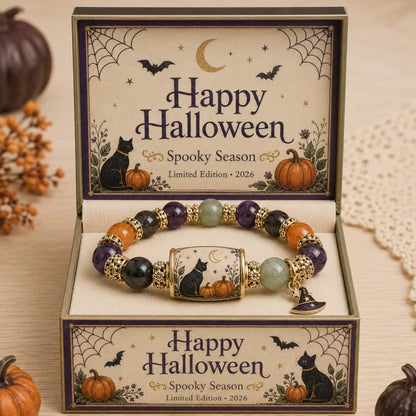 👻Limited Edition 2026 Halloween Black Cat Pumpkin Beaded Bracelet Gift Set