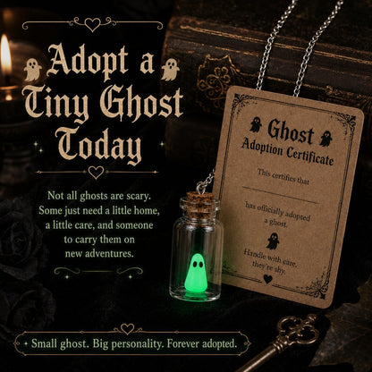 🔥 Last Day 50% OFF-Ghost Adoption Necklace,Funny Halloween Jewelry Gift