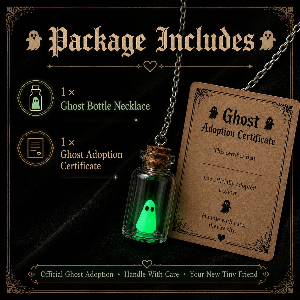 🔥 Last Day 50% OFF-Ghost Adoption Necklace,Funny Halloween Jewelry Gift
