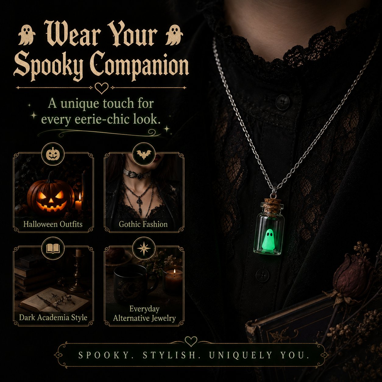 🔥 Last Day 50% OFF-Ghost Adoption Necklace,Funny Halloween Jewelry Gift