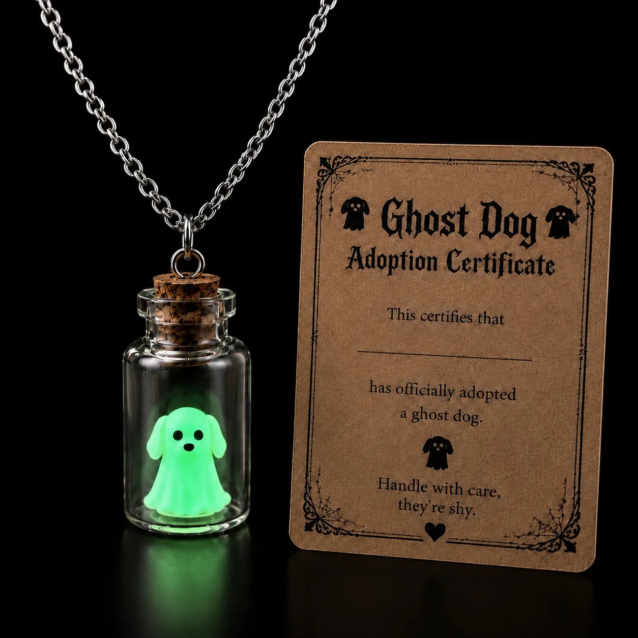 🔥 Last Day 50% OFF-Ghost Adoption Necklace,Funny Halloween Jewelry Gift