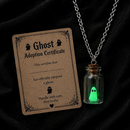 🔥 Last Day 50% OFF-Ghost Adoption Necklace,Funny Halloween Jewelry Gift