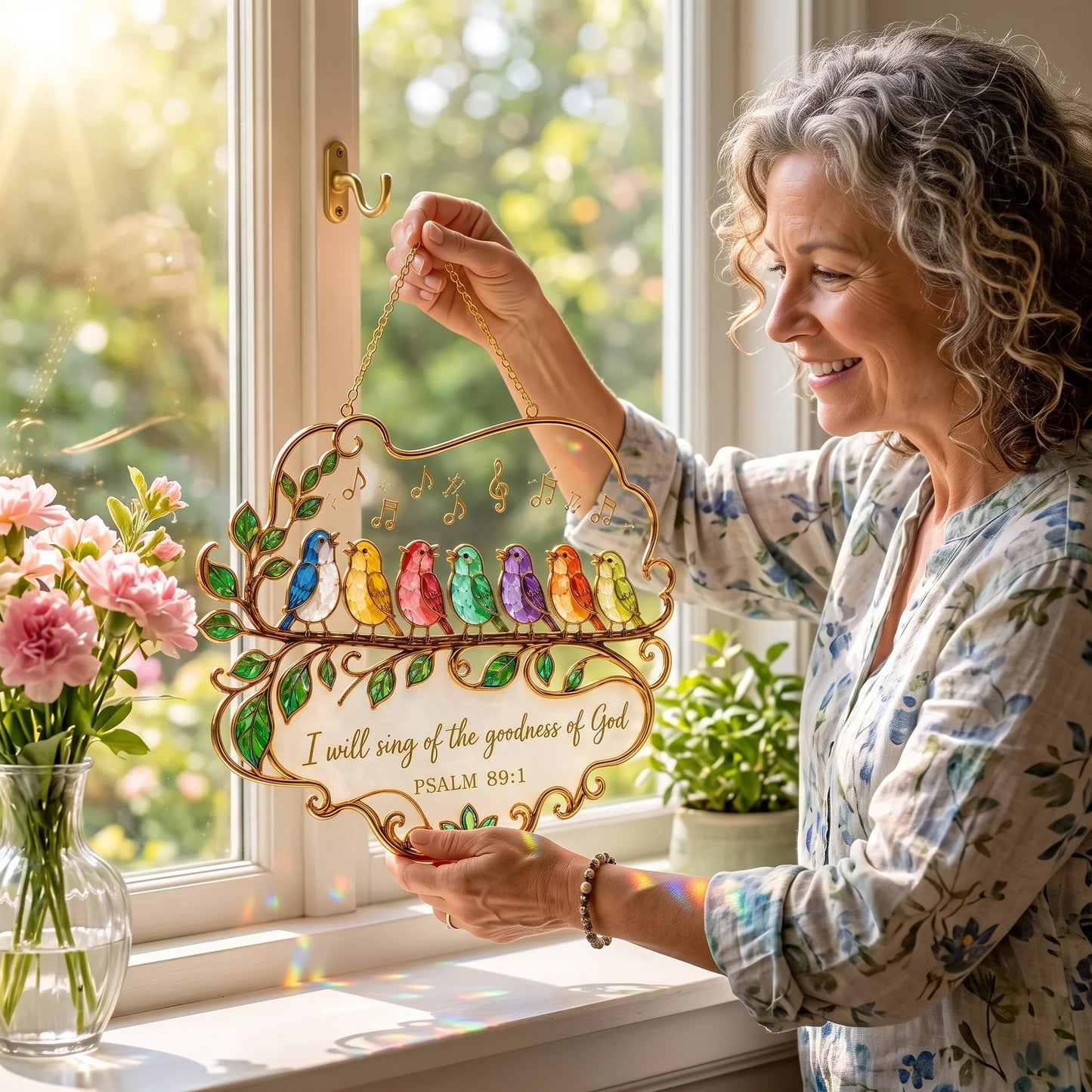 🎵Psalm 89:1 Songbird Window Hanging Suncatcher