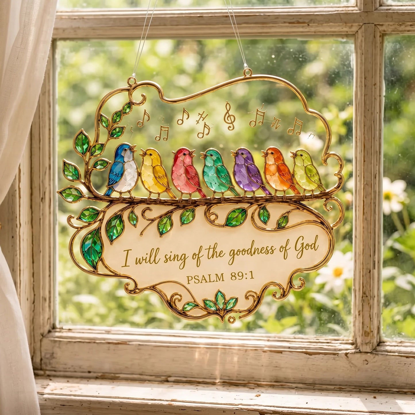 🎵Psalm 89:1 Songbird Window Hanging Suncatcher